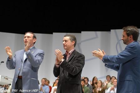 e Lehendakari Juan Jose Ibarretxe Iñigo Urkullu nouveau président d\'EAJ-PNB et Josu Jon Imaz président sortant