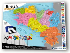 Carte de Bretagne nouvelle réalisation de Geobreizh.com.