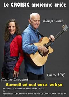 Affiche du concert de Dan AR BRAZ et Clarisse LAVANANT au Croisic