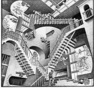 Relativité. tableau d\\\'Escher