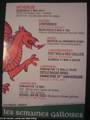 affiche des animations en pays glazig - pays de Galles