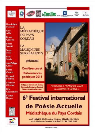 Affiche du 6ème Festival international de Poésie Actuelle