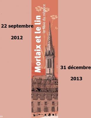 Affiche de Goulven Kentel pour l'exposition Morlaix et le lin, la fibre du négoce. 2012-2013.