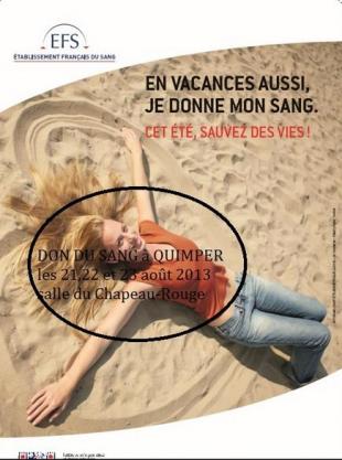 Collecte de sang les 21, 22 et 23 août 2013