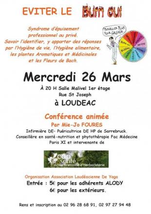 Affiche Conférence "Eviter le BURN OUT"