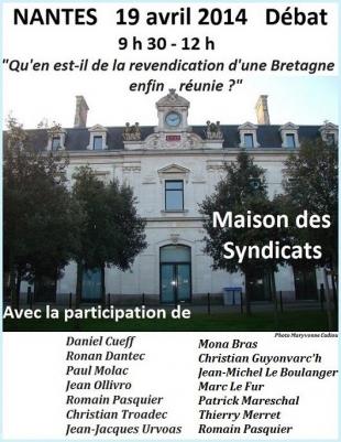 Affiche débat <i>Qu'en est-il de la revendication d'une Bretagne enfin réunifiée ?</i>