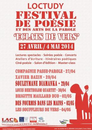 Affiche 2èle édition du festival de poésie Eclats de Vers