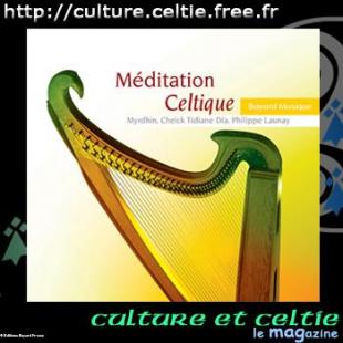 Jaquette du CD de MYRDHIN, Philippe LAUNAY et Cheick TIDIANE DIA "Méditation Celtique"