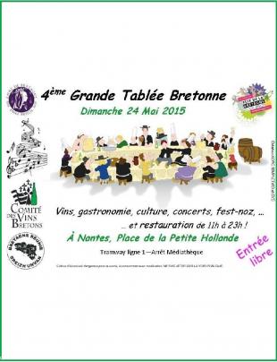 Affiche de la 4e Grande Tablée bretonne à Nantes, le dimanche 24 mai 2015 (de la Pentecôte).