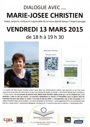 Affiche Dialogue... avec Marie-Josée Christien à Lorient.