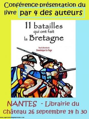 Affiche construite autour du livre : 11 batailles qui ont fait la Bretagne, pour ABP.