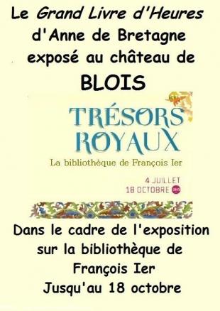 Le manuscrit enluminé des Grandes Heures d'Anne de Bretagne exposé à Blois jusqu'au 18 octobre 2015.