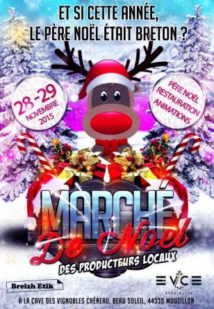 Affiche du marché de noel de mouzillon les 28 et 29 Novembre 2015
