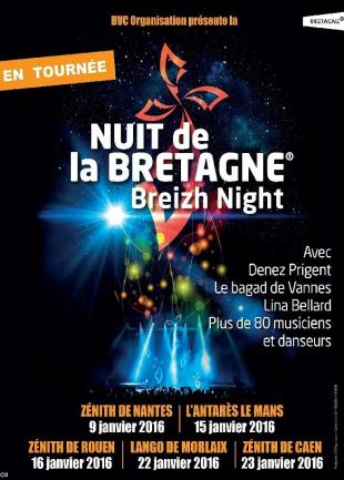 Affiche de La Nuit de la Bretagne du 9 au 23 janvier 2016.