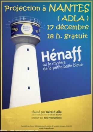 Affiche du film, adaptée pour ABP, reproduisant le château d'eau de l'usine aux couleurs de Hénaff situé à l'entrée de Pouldreuzic.