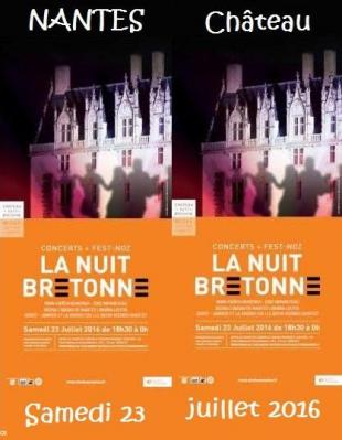 Affiche de la cinquième "Nuit bretonne" au château des ducs de Bretagne le 23 juillet 2016.