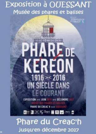 Affiche de l'exposition "Kéréon, 1916-2016 : un siècle dans le courant" à Ouessant jusqu'en décembre 2017.