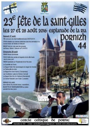 Affiche de la Saint-Gilles 2016, fête bretonne à Pornic.