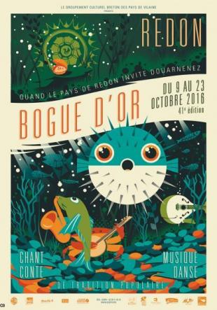 Affiche de la Bogue d'Or 2016 à Redon. Dessin d'Alexandre Aubert.