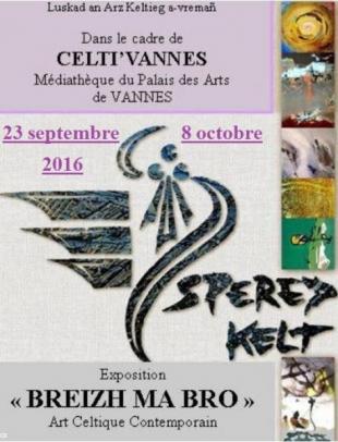 Affiche de l'exposition Spered Kelt à Vannes lors de Celti'Vannes 2016.
