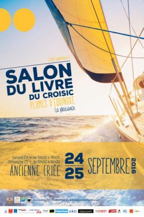 Affiche du Salon du livre de la Ville du Croisic Plumes d'Équinoxe 24 et 25 septembre 2016.