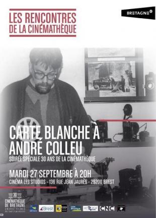 Affiche de la soirée Carte blanche à André Colleu Brest 27 septembre.