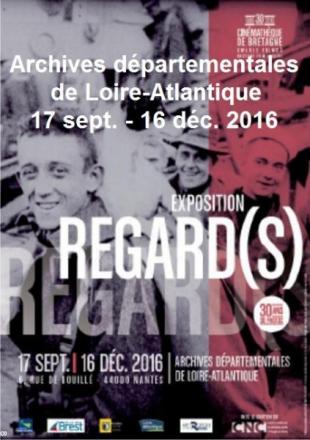 Affiche de l'exposition Regard(s) à Nantes pour les 30 ans de la Cinémathèque de Bretagne.