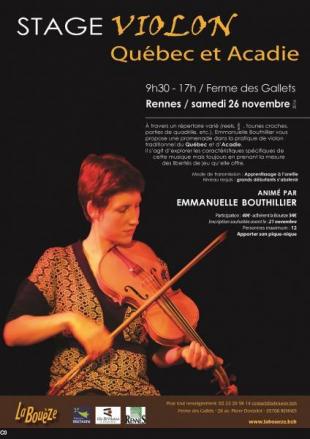 stage emmanuelle bouthillier
violon quebec et acadie 
la boueze