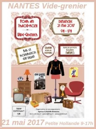 L'Affiche du vide-grenier 2017 à Nantes le 21 mai.