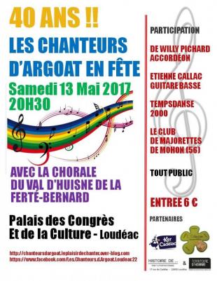 Afffiche Concert 40 ANS Chanteurs d'Argoat
