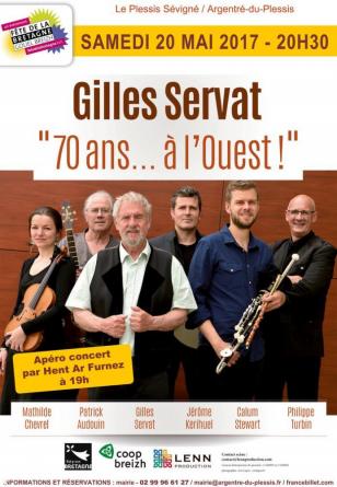 Affiche du concert de Gilles Servat le 20 mai 2017.