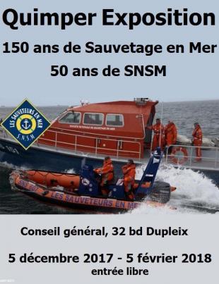 1- Affiche de l'exposition 150 ans de Sauvetage en Mer, 50 ans de SNSM.