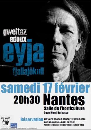 Gweltaz Adeux, affiche du concert à Nantes, le 17 février 2018