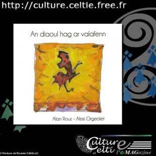 Jaquette du CD d'Alan ROUZ et Alexi ORGEOLET "An diaoul hag ar valafenn - Le diable et le papillon"
