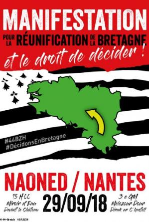 Affiche du 29 septembre à Nantes. Rassemblement au miroir d'eau à 15 h devant le château des ducs de Bretagne.
