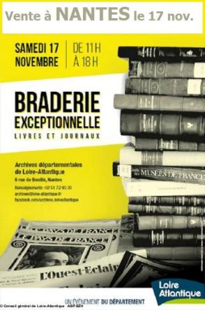 Affiche de la braderie aux ADLA le 17 novembre 2018.