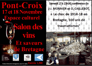 affiche de la conférence de Pont-Croix, dans le cadre du salon des vins et des saveurs, organisé en soutien à l'école Diwan