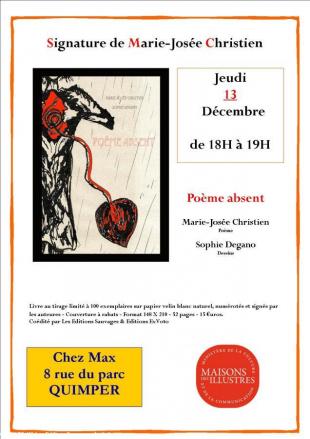 Affiche signature Poème absent