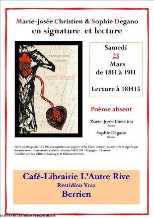 Affiche signature de Marie-Josée Christien & Sophie Degano 23/03/2019