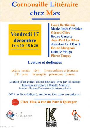 Cornouaille littéraire chez Max, 17 décembre 2021