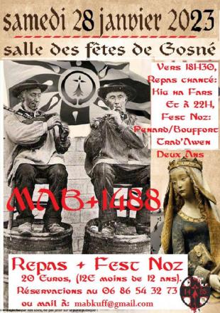 Affiche 2023 du repas et fest-Noz de MAB + 1488 !