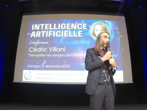 Cédric Villani lors d'une conférence organisée par l'université populaire numérique à Damgan  en décembre dernier