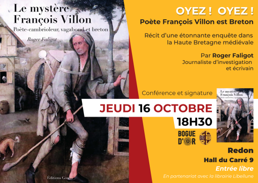 Roger Faligot dans l'étude d'un manuscrit de François Villon à la BNF