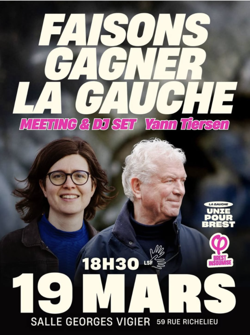 À gauche Cécile Beaudouin (LFI), à droite François Cuillandre (PS), maire de Brest et président de Brest Métropole